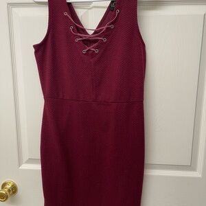 Burgundy midi dress